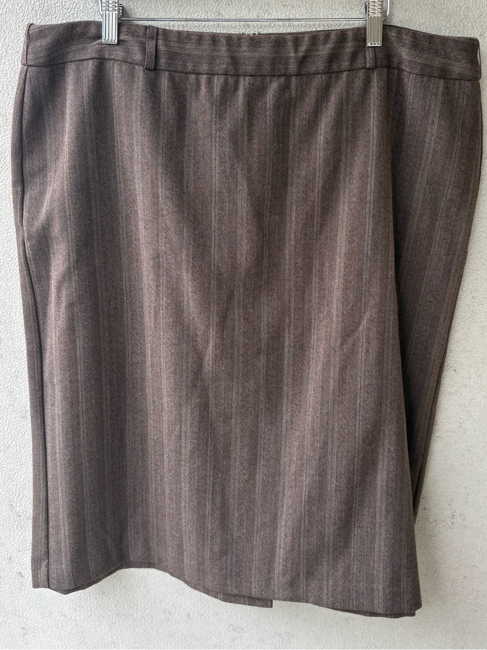 M Collection Size 18 Brown Pinstripe Midi Skirt Y2K Menswear Tailored